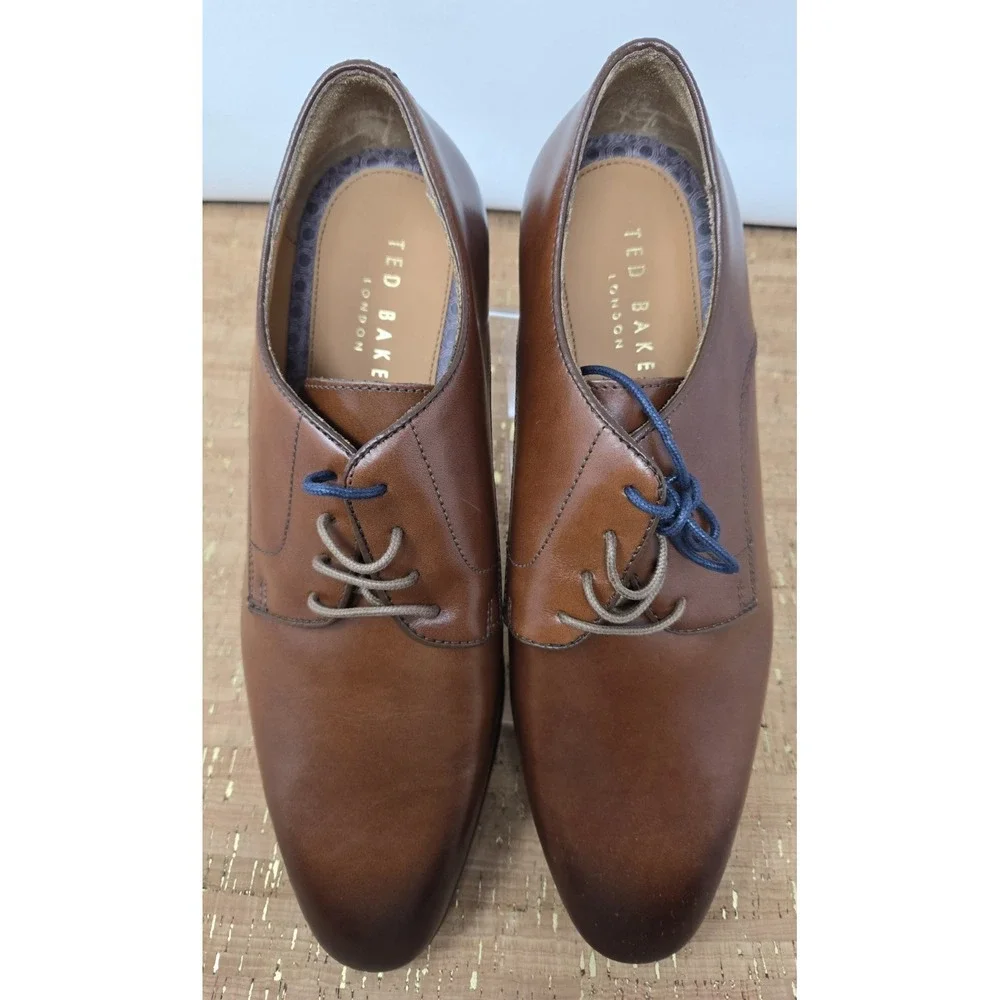 Ted Baker London Shoes Mens 10‎ Watele Leather Dress Oxfords Plain Toe Tan